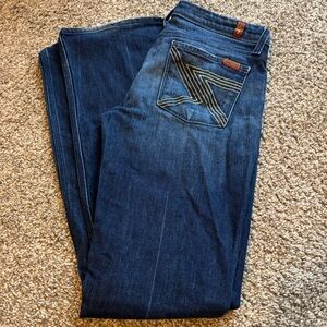 7 For all Mankind, Women's Blue Jeans Size 30 Boot cut, Slim fit